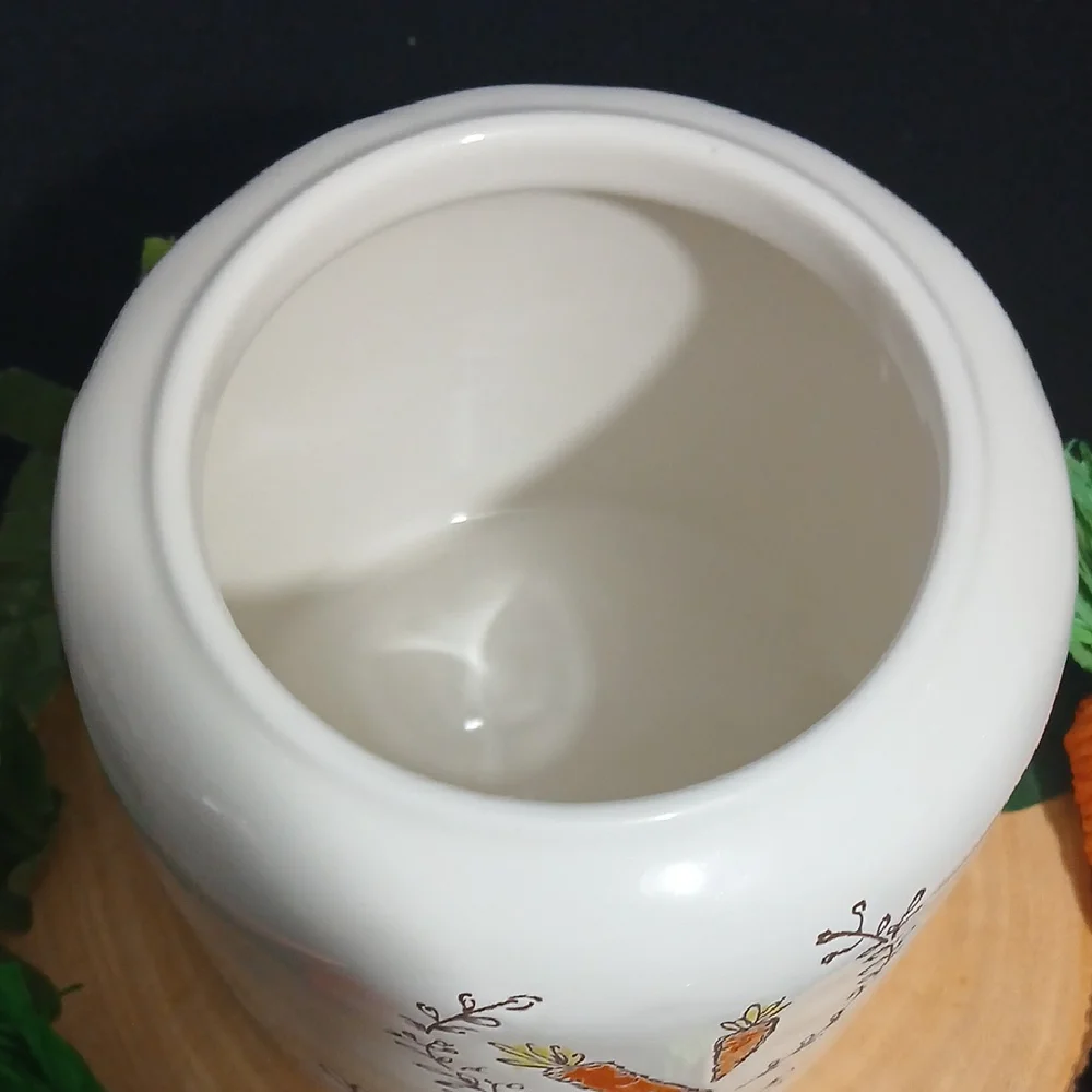 Whimsical Bunny and Carrot Ceramic Canister NWT - Picture 7 of 12
